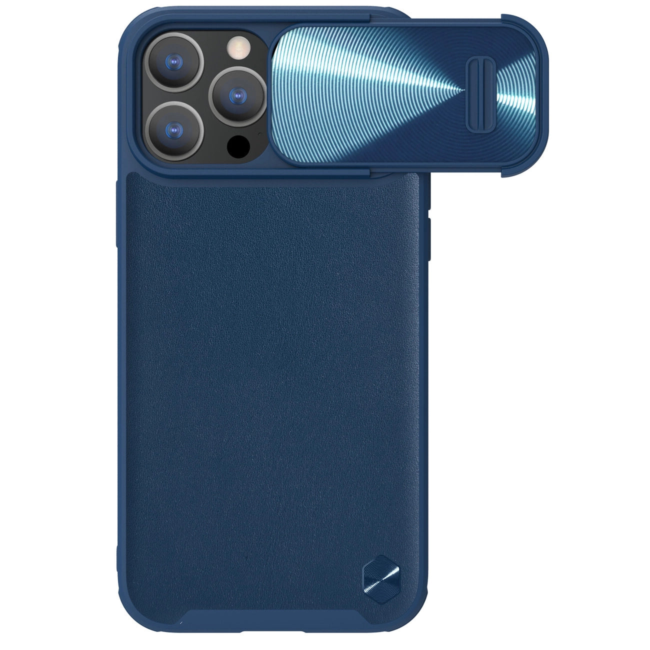 Nillkin CamShield Leather S Case iPhone 14 Pro case with camera cover blue_0