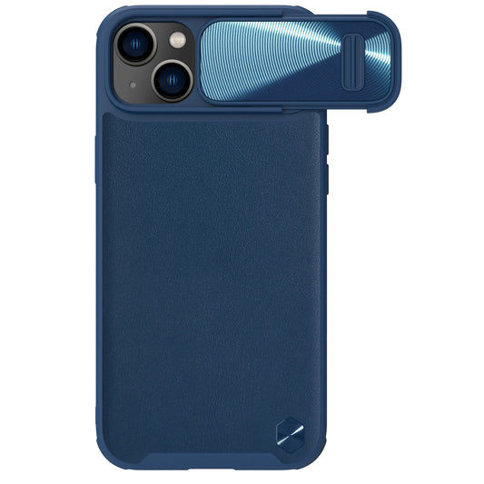 Nillkin CamShield Leather S Case iPhone 14 Plus case with camera cover blue_0