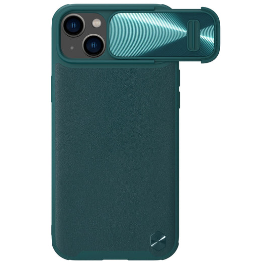 Nillkin CamShield Leather S Case iPhone 14 Plus case cover with camera cover green_0