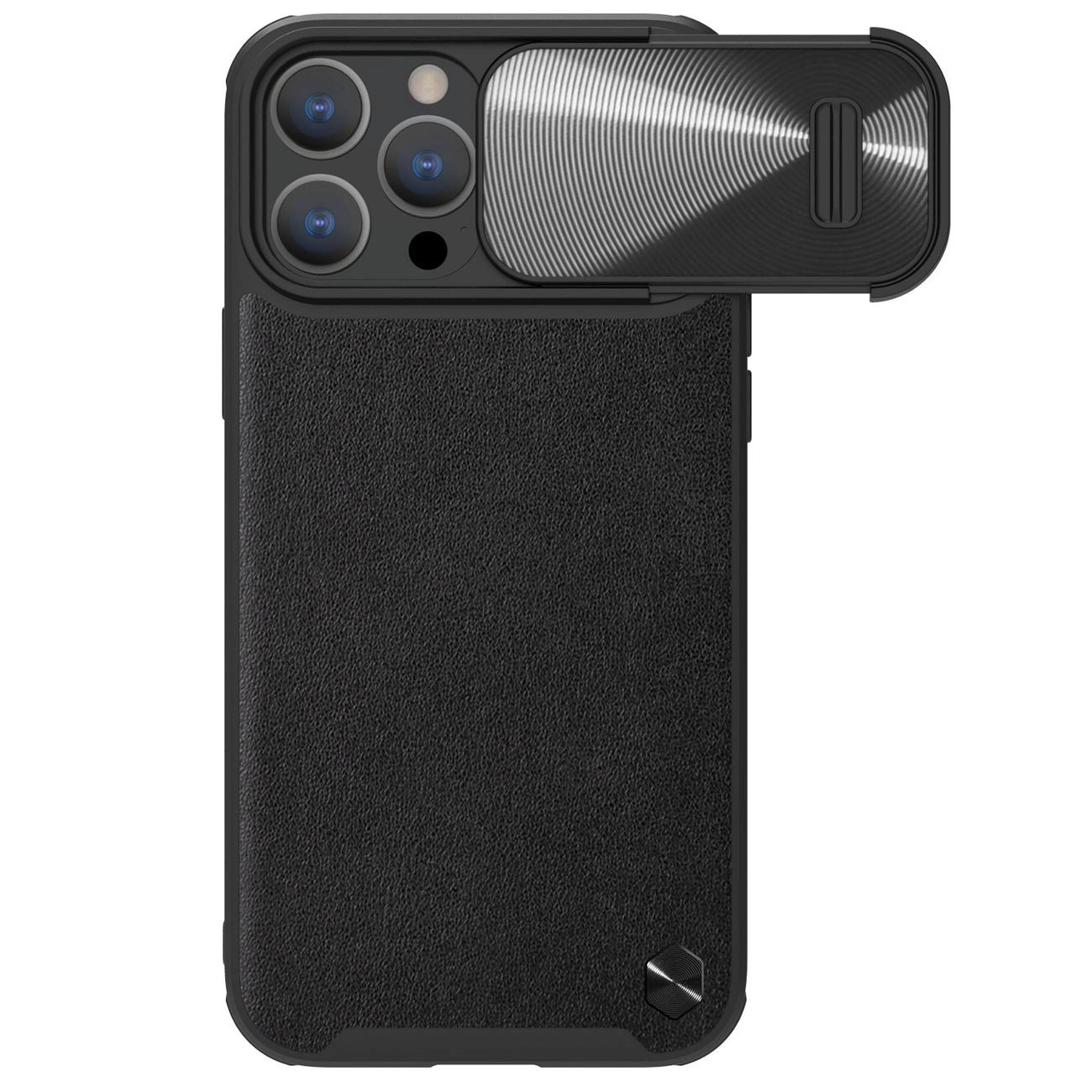 Nillkin CamShield Leather S Case iPhone 14 Pro Max case with camera cover black_0
