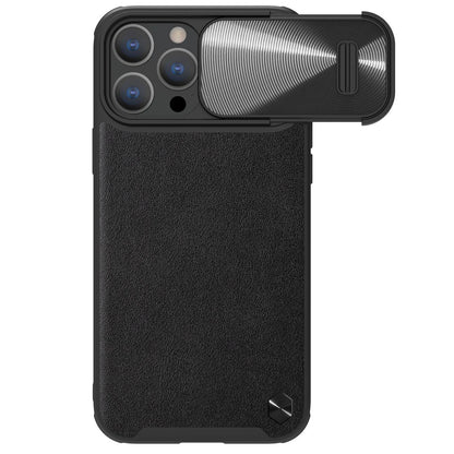 Nillkin CamShield Leather S Case iPhone 14 Pro Max case with camera cover black_0