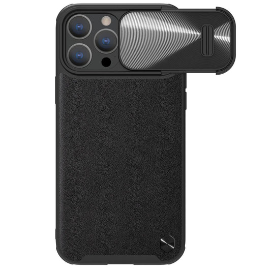 Nillkin CamShield Leather S Case iPhone 14 Pro Max case with camera cover black_0