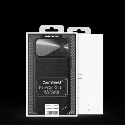 Nillkin CamShield Leather S Case iPhone 14 Pro Max case with camera cover black_4