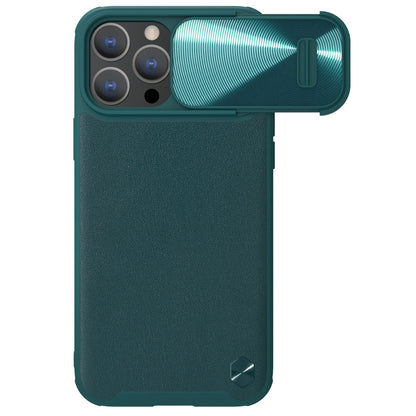 Nillkin CamShield Leather S Case iPhone 14 Pro Max case with camera cover green_0