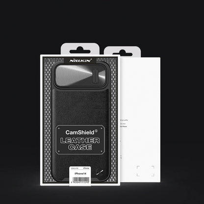 Nillkin CamShield Leather S Case iPhone 14 Pro Max case with camera cover green_4