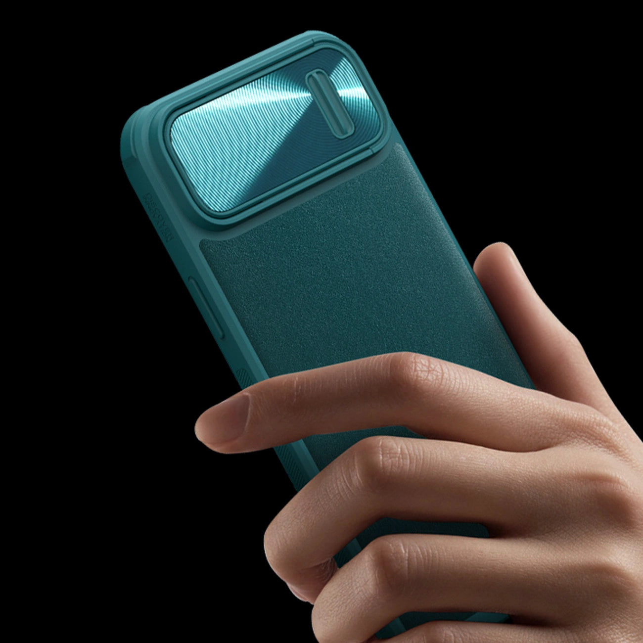Nillkin CamShield Leather S Case iPhone 14 Pro Max case with camera cover green_8