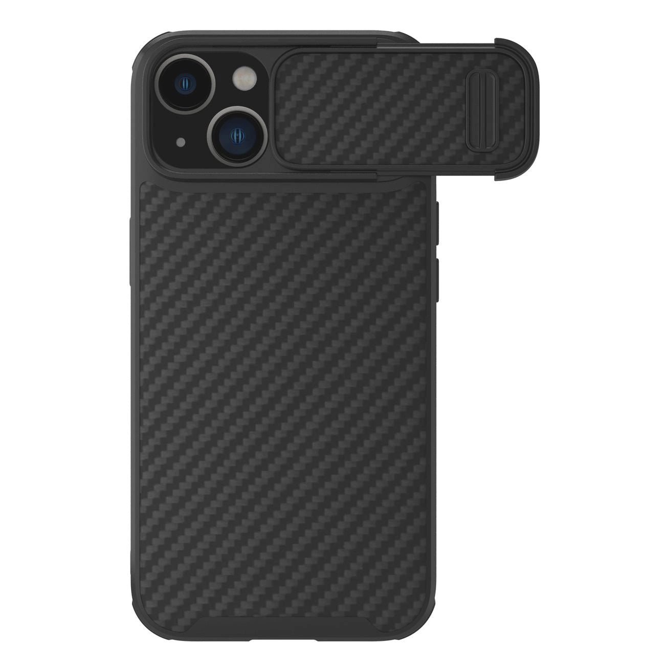 Nillkin Synthetic Fiber S Case iPhone 14 case with camera cover, black_0