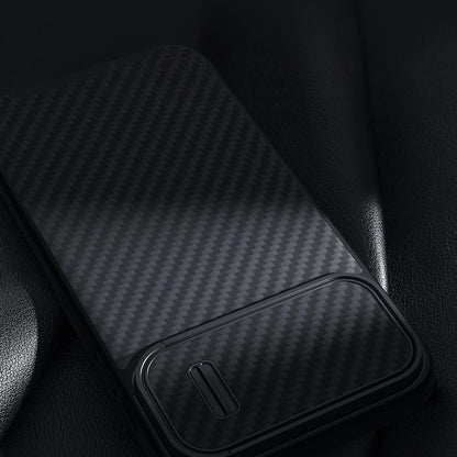 Nillkin Synthetic Fiber S Case iPhone 14 case with camera cover, black_14