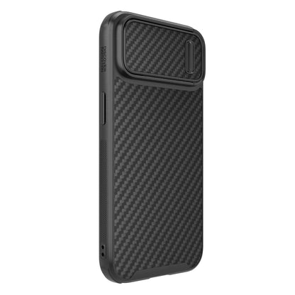 Nillkin Synthetic Fiber S Case iPhone 14 case with camera cover, black_2