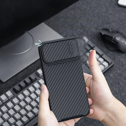 Nillkin Synthetic Fiber S Case iPhone 14 case with camera cover, black_9