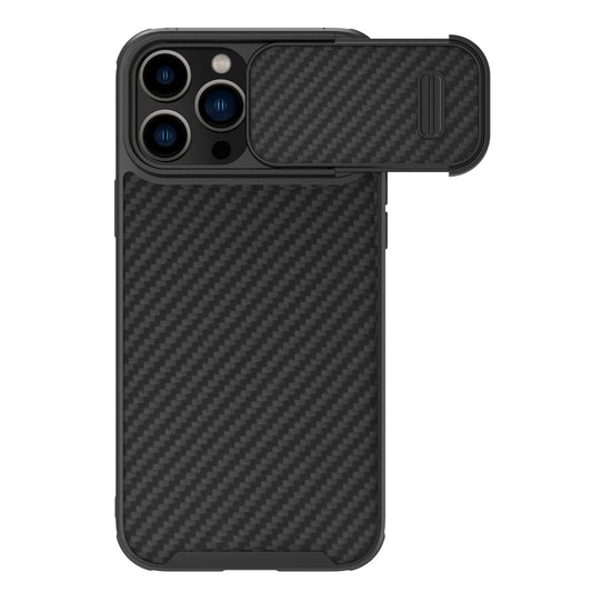 Nillkin Synthetic Fiber S Case iPhone 14 Pro case with camera cover, black_0