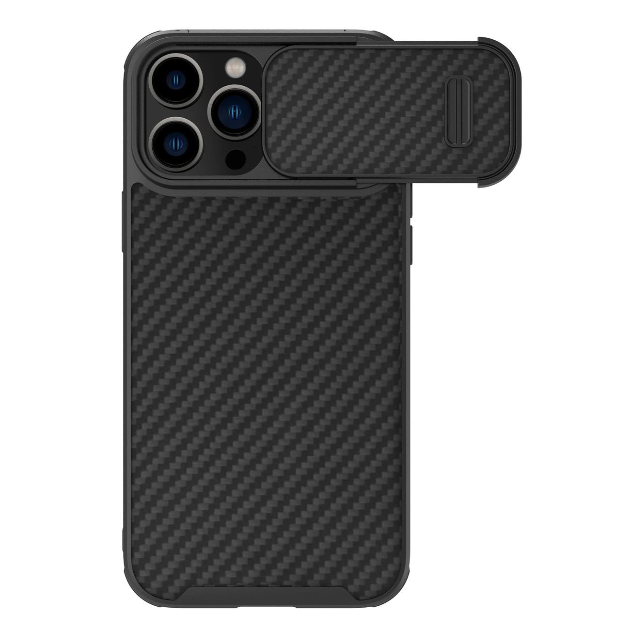 Nillkin Synthetic Fiber S Case iPhone 14 Pro Max case with camera cover, black_0