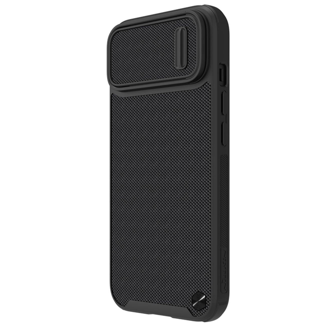 Nillkin Textured S Case for iPhone 14, armored cover with camera cover, black_1