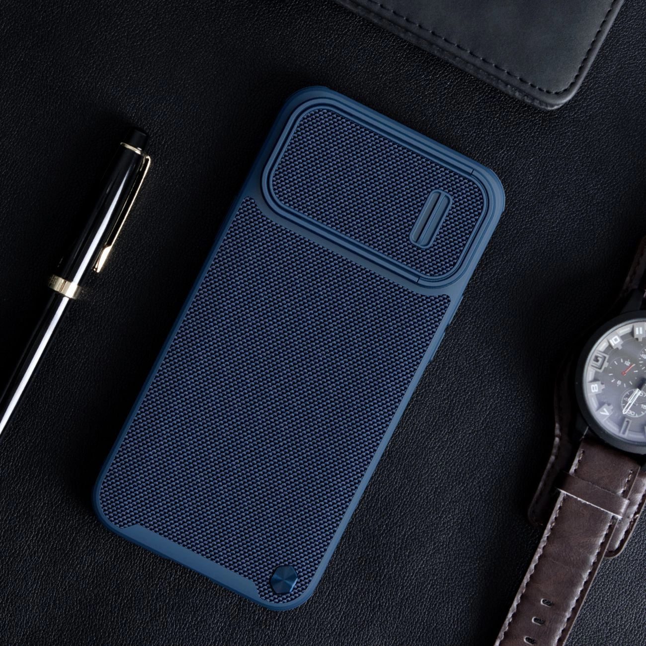 Nillkin Textured S Case iPhone 14 Pro Max armored cover with camera cover blue_13