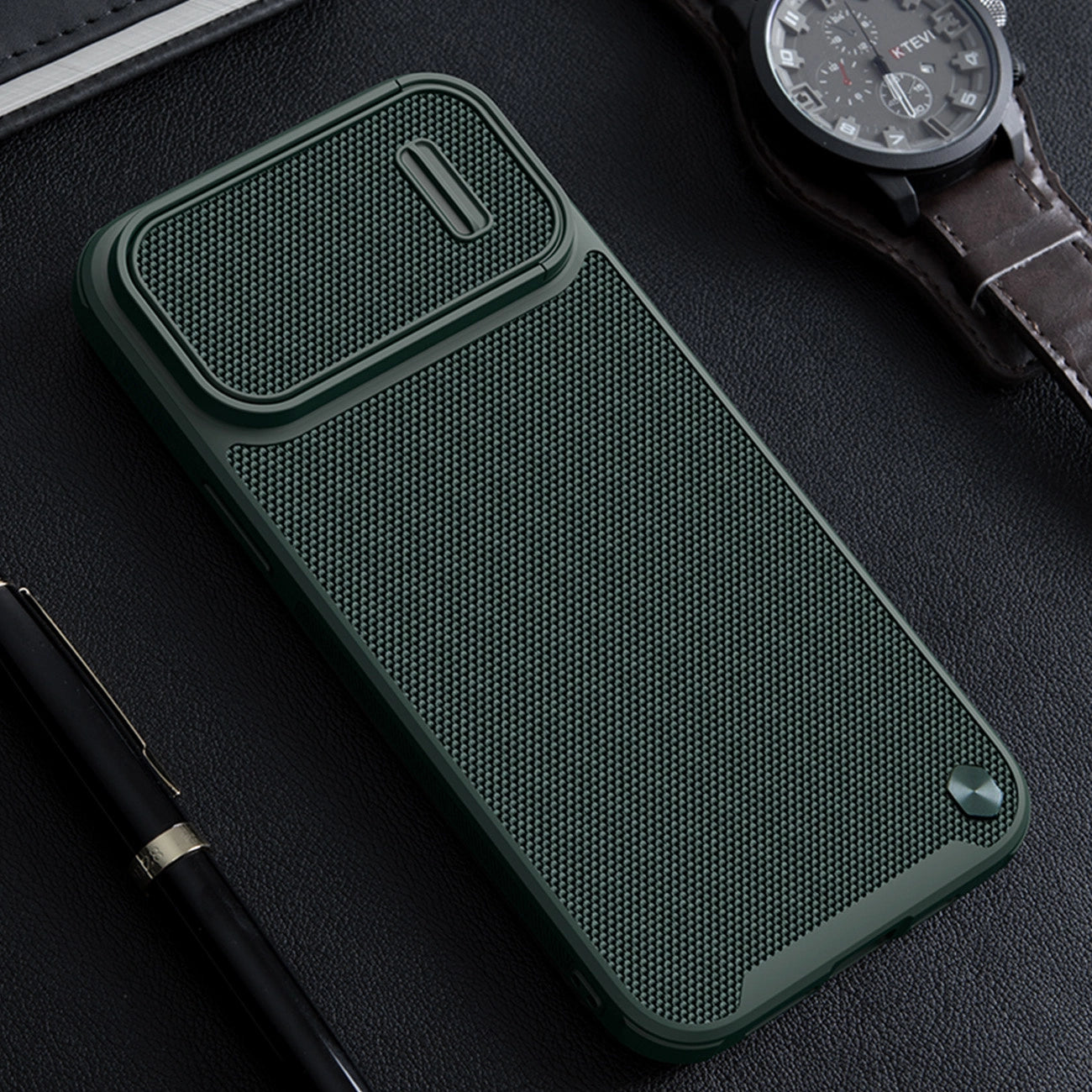 Nillkin Textured S Case iPhone 14 Pro Max armored cover with camera cover dark green_14