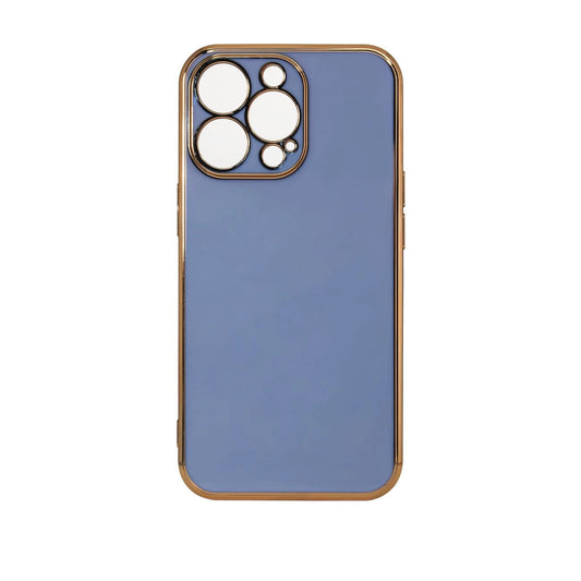 Lighting Color Case for Samsung Galaxy A73 5G Gold Frame Gel Cover Blue_0