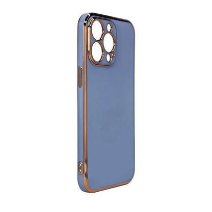 Lighting Color Case for Samsung Galaxy A73 5G Gold Frame Gel Cover Blue_1