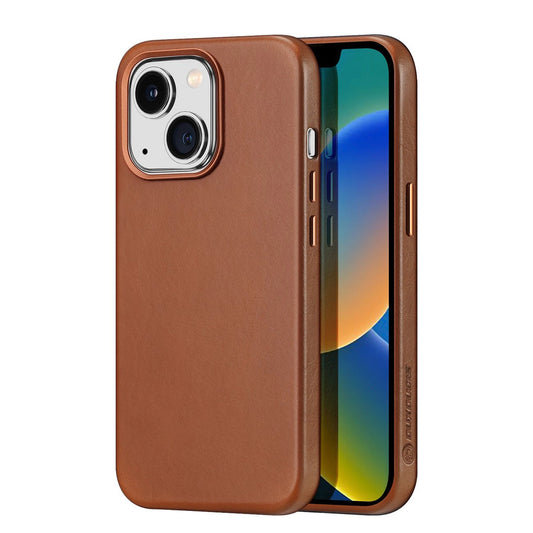 Dux Ducis Naples iPhone 14 Plus case magnetic leather MagSafe case brown_0