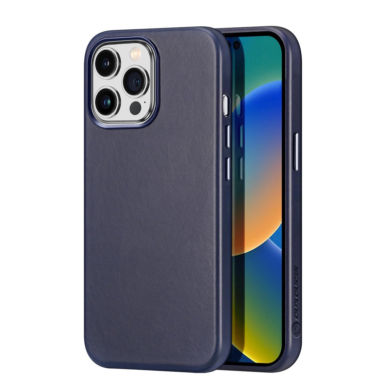 Dux Ducis Naples case for iPhone 14 Pro magnetic leather case MagSafe blue_0
