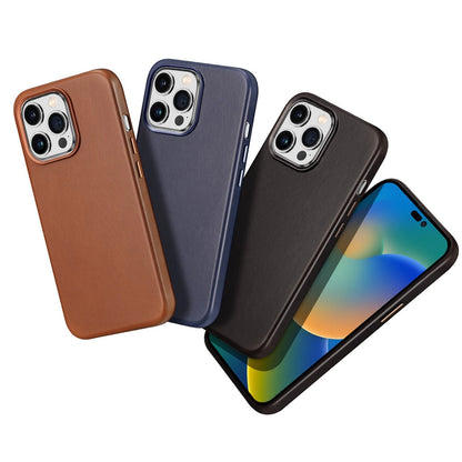 Dux Ducis Naples case for iPhone 14 Pro magnetic leather case MagSafe blue_2