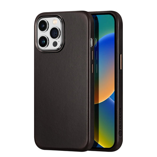 Dux Ducis Naples Case for iPhone 14 Pro Max Leather Cover (MagSafe Compatible) Dark Brown_0
