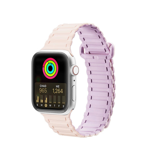 Dux Ducis Strap (Armor Version) Apple Watch Ultra, SE, 9, 8, 7, 6, 5, 4, 3, 2, 1 (49, 45, 44, 42 mm) Silicone Magnetic Band Bracelet Pink Purple_0