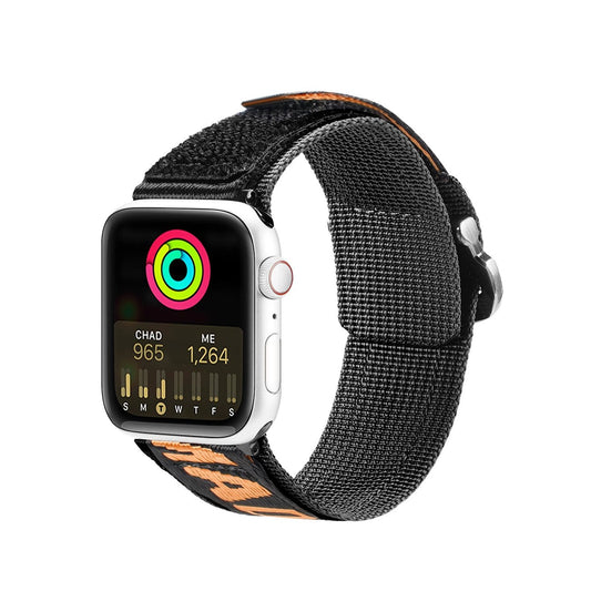 Dux Ducis Strap (Outdoor Version) Apple Watch Ultra Strap, SE, 9, 8, 7, 6, 5, 4, 3, 2, 1 (49, 45, 44, 42 mm) Nylon Band Bracelet Black and Orange_0
