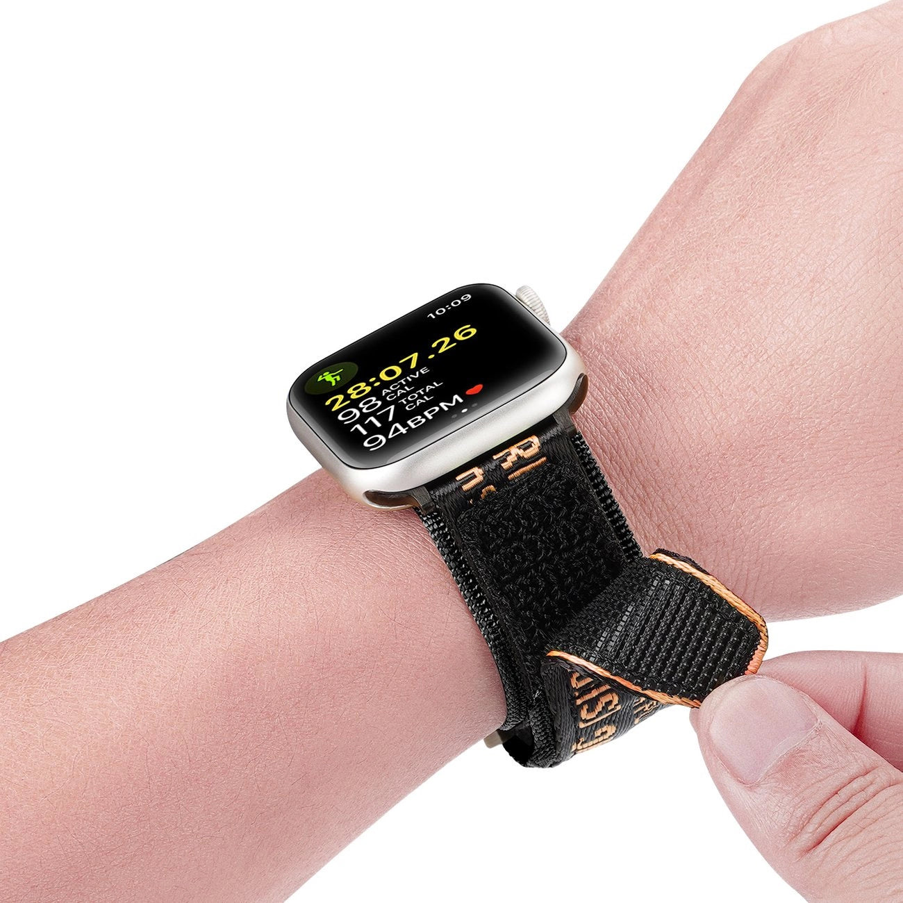 Dux Ducis Strap (Outdoor Version) Apple Watch Ultra Strap, SE, 9, 8, 7, 6, 5, 4, 3, 2, 1 (49, 45, 44, 42 mm) Nylon Band Bracelet Black and Orange_7