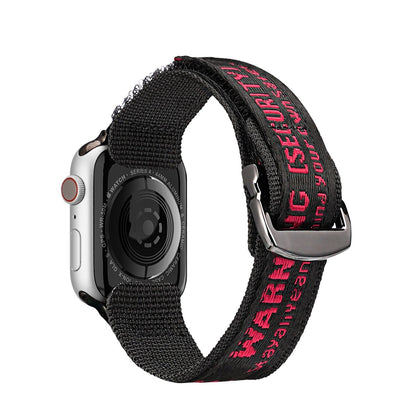 Dux Ducis Strap (Outdoor Version) Apple Watch Ultra Strap, SE, 9, 8, 7, 6, 5, 4, 3, 2, 1 (49, 45, 44, 42 mm) Nylon Band Bracelet Black and Red_1