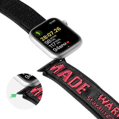 Dux Ducis Strap (Outdoor Version) Apple Watch Ultra Strap, SE, 9, 8, 7, 6, 5, 4, 3, 2, 1 (49, 45, 44, 42 mm) Nylon Band Bracelet Black and Red_8