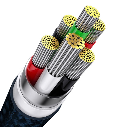 Baseus Flash Series Ⅱ 3in1 Fast Charging Cable USB-A to USB-C / Micro-USB / Lightning 66W 480Mbps 1.2m Blue_13