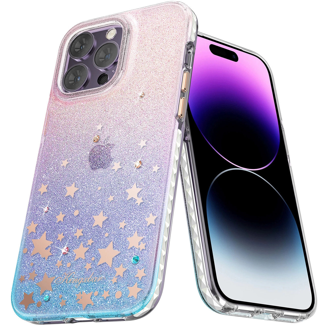 Kingxbar Heart Star Series case for iPhone 14 Plus case with zodiac stars_2