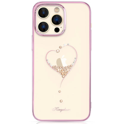 Silicone case with Swarovski crystals Kingxbar Wish Series for iPhone 14 Plus - pink_0