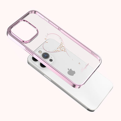 Silicone case with Swarovski crystals Kingxbar Wish Series for iPhone 14 Plus - pink_5