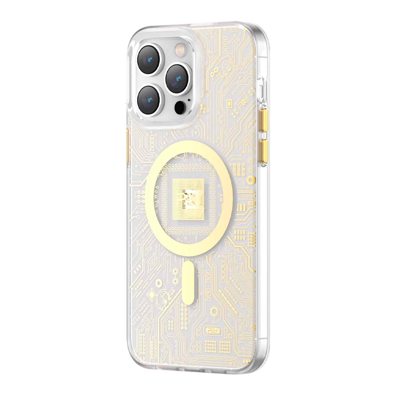Kingxbar PQY Geek Series magnetic case for iPhone 14 Plus MagSafe gold_0