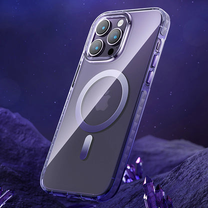 Kingxbar PQY Ice Crystal Series magnetic case for iPhone 14 Plus MagSafe gray_1