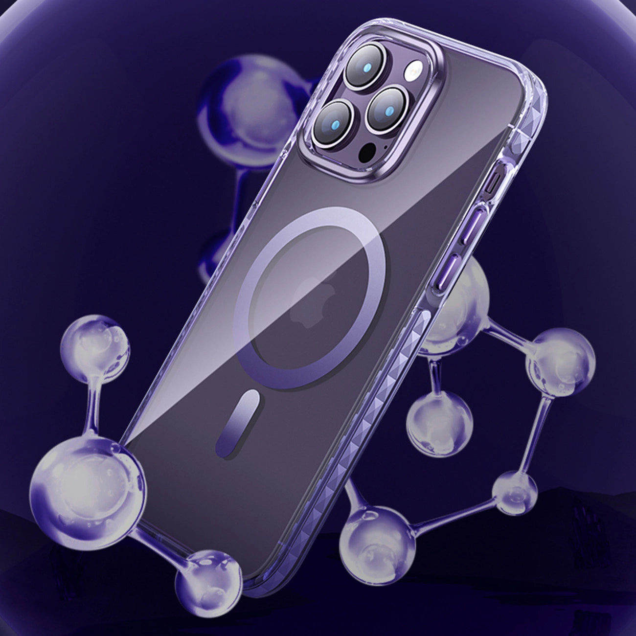 Kingxbar PQY Ice Crystal Series magnetic case for iPhone 14 Plus MagSafe silver_2