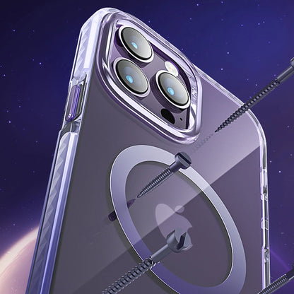 Kingxbar PQY Ice Crystal Series magnetic case for iPhone 14 Plus MagSafe silver_5