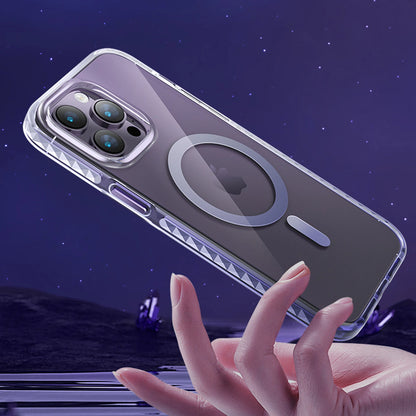 Kingxbar PQY Ice Crystal Series magnetic case for iPhone 14 Plus MagSafe silver_7