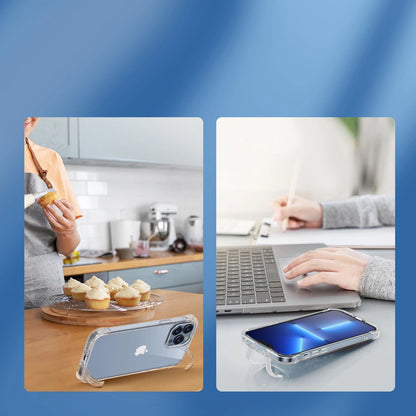 Joyroom Defender Series Case Cover for iPhone 14 Armored Hook Cover Stand Clear (JR-14H1)_8