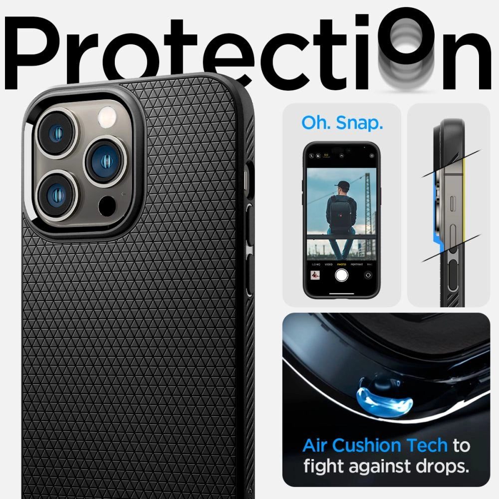 Spigen Liquid Air iPhone 14 Pro Case - Matte Black_5