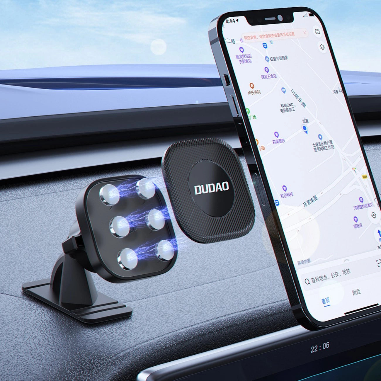 Dudao magnetic smartphone car holder black (F6C)_3