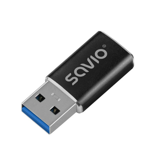 ADAPTADOR SAVIO AK-81 USB-C 3.1 USB-A 3.1 BLACK_0