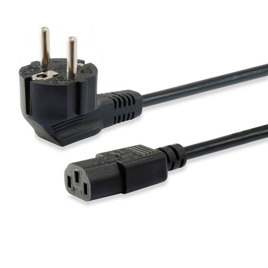 EQUIP CABO POWER SCHUKO ANGLED IEC 60320 C13 3M BLACK_0
