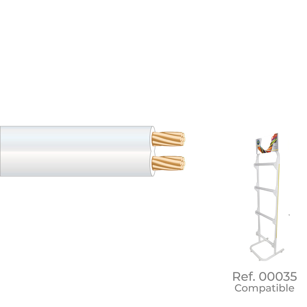 Cabo paralelo 2x0,75mm branco "Ã¡udio" euro/m (bobina pequena Ã¸180x60mm)_0