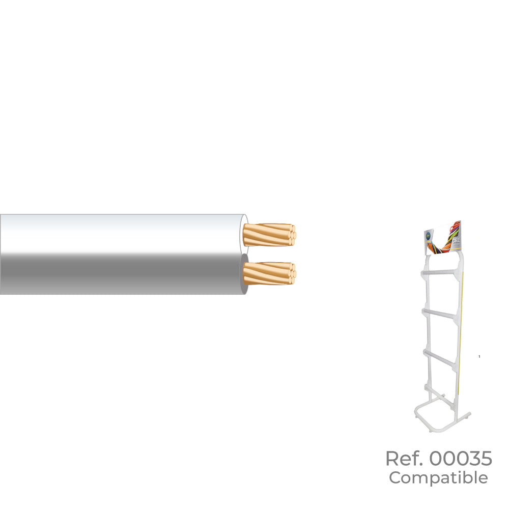 Cabo paralelo branco e cinza 2x0,75mm "Ã¡udio" euro/m (bobina pequena Ã¸180x60mm)_0