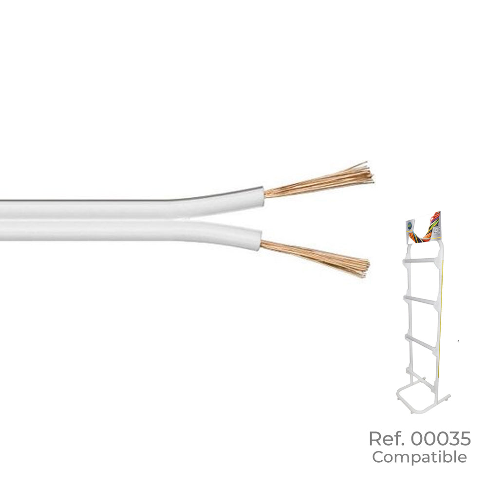 Cabo paralelo branco e cinza 2x1,5mm "Ã¡udio" euro/m (bobina pequena Ã¸200x80mm)_0