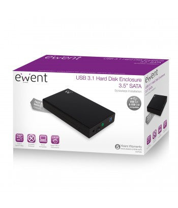 Ewent EW7056 caja para disco duro externo Caja de disco duro (HDD) Negro 3.5"_4