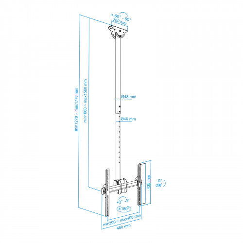 TooQ LPCE1155TSLI-B TV mount 139,7 cm (55") Negro_9