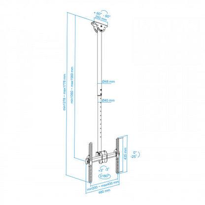 TooQ LPCE1155TSLI-B TV mount 139,7 cm (55") Negro_9